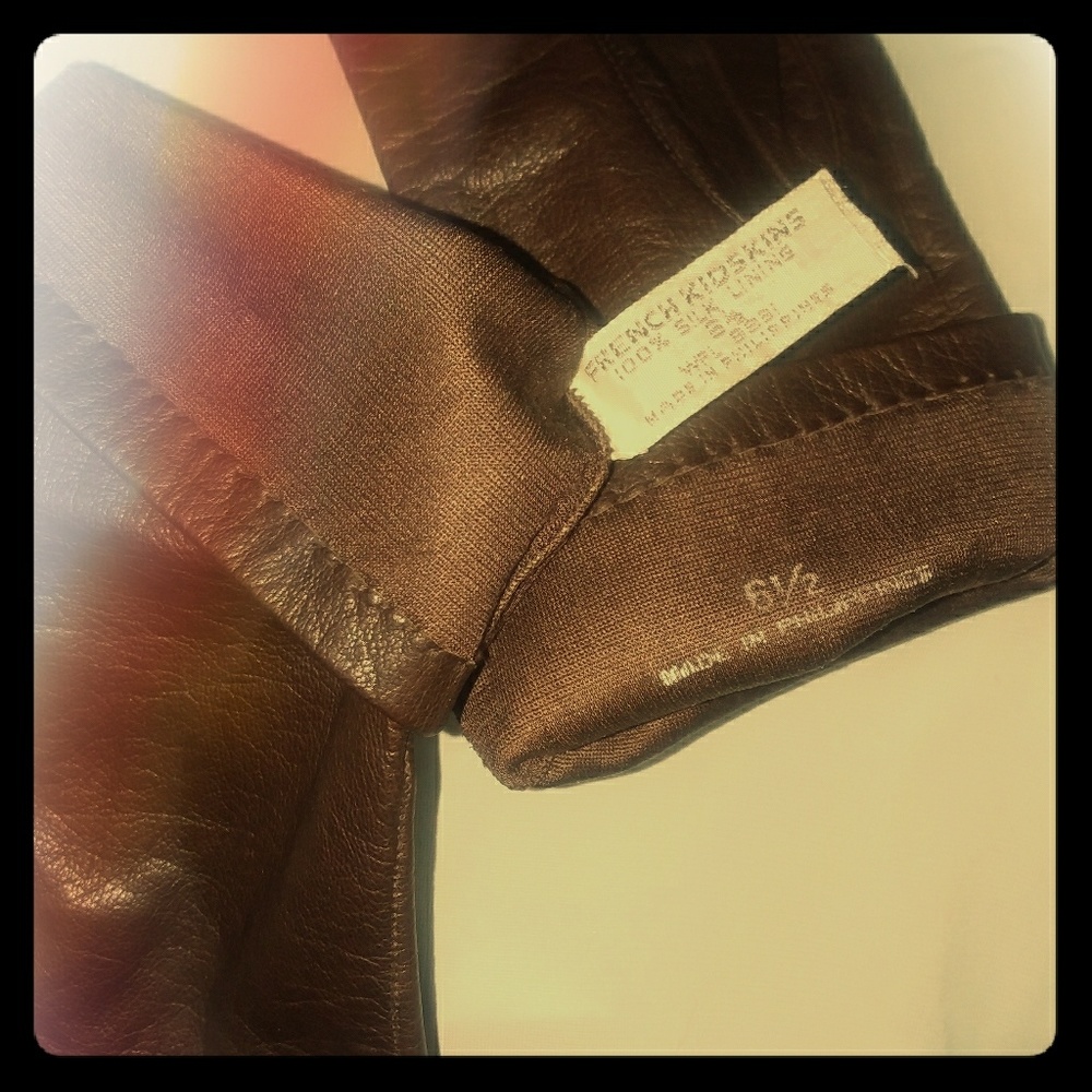 Vintage 1960's Kidskin Brown leather gloves